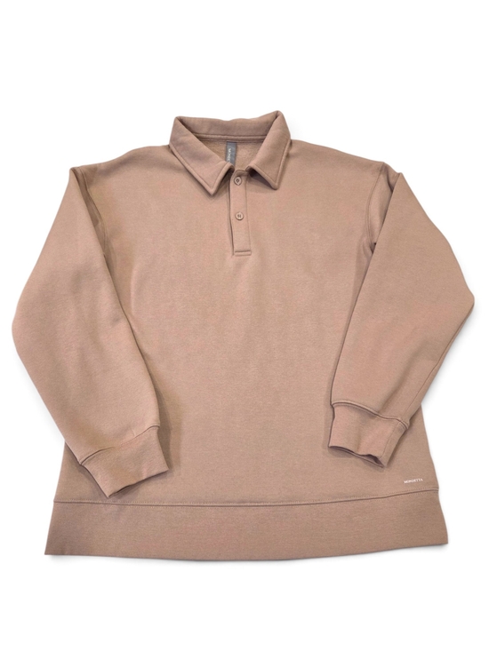 Mondetta Other - Mondetta Men's Tan Brown Fleece Collared Polo Sweatshirt Size Small NWOT